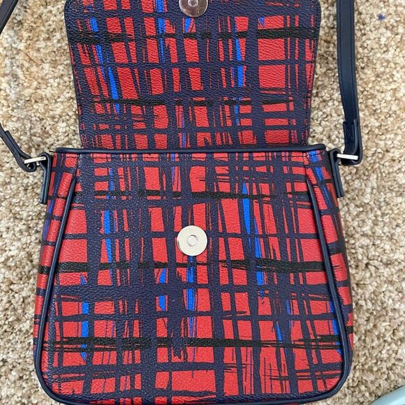 Vera Bradley Small Crossbody Boho Art Plaid Vinal Bag - Picture 3 of 5